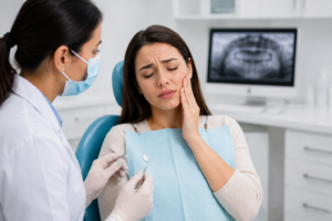 Patient with tooth pain consulting a dentist in Arjan Dubai